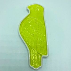 imm Living Green Enameled Paint Ceramic Bird 8”